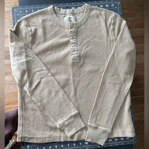 Buck Mason Beige Long Sleeve Thermal Henley
